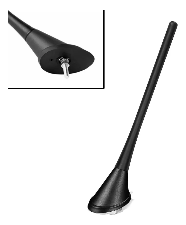 ANTENA DE RADIO AM/FM PARA AUTO 18CM + BASE + CABLE 137CM - 2
