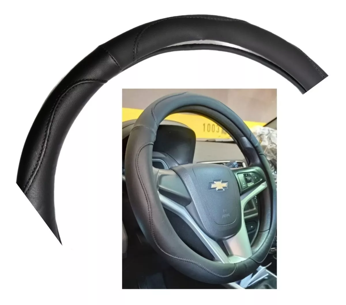 FUNDA CUBRE VOLANTE AUTO ECO CUERO PREMIUM UNIVERSAL /R&C - 2