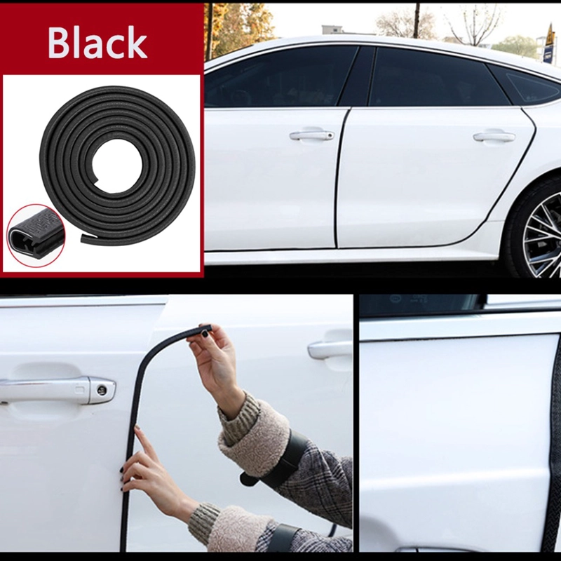 MOLDURA AUTO RYC SELLO PRESIÓN PROTECTORA PUERTAS CAPOT 5M NEGRO - 2