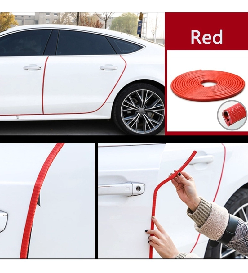MOLDURA AUTO SELLO PRESION PROTECTORA PUERTAS CAPOT 5M ROJO - 1