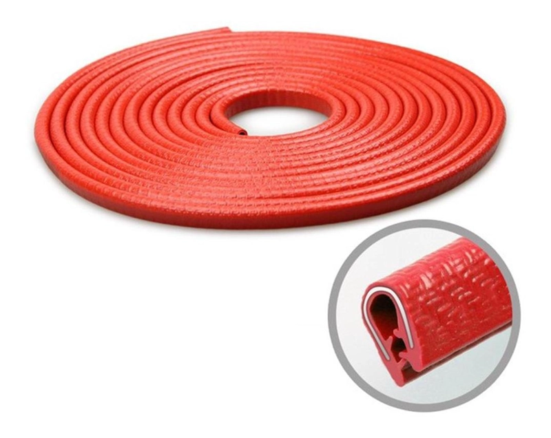 MOLDURA AUTO SELLO PRESION PROTECTORA PUERTAS CAPOT 5M ROJO - 2