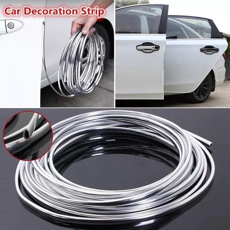 MOLDURA AUTO PROTECTORA PUERTAS CAPOT EMBUTIDA 15M CROMADO - 5