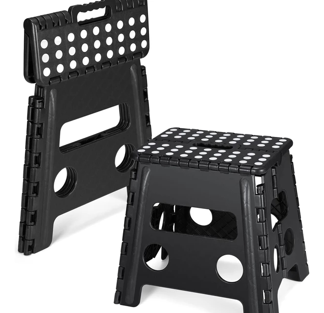 TABURETE PLEGABLE BANQUITO PÓRTATIL PISO 22*29*39CM NEGRO - 1