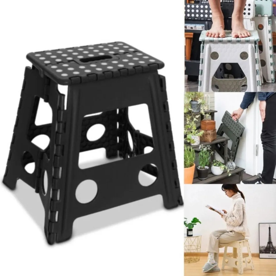 TABURETE PLEGABLE BANQUITO PÓRTATIL PISO 22*29*39CM NEGRO - 2