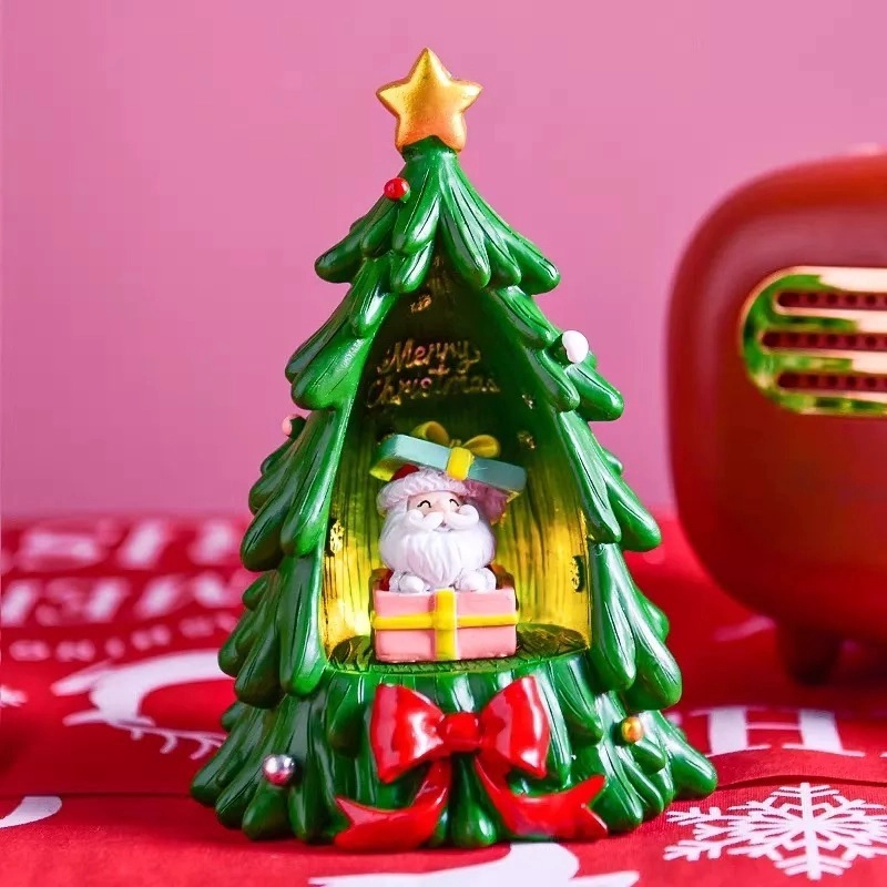 LAMPARA NAVIDEÑA PINO ARBOL DE NAVIDAD LUZ SANTA REGALO - 2