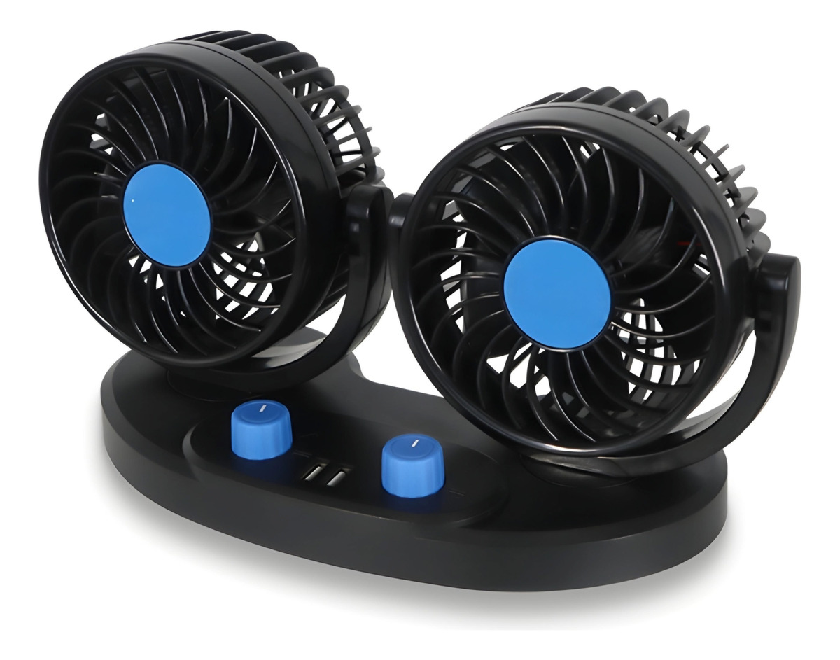 VENTILADOR DOBLE AUTOMÓVIL 12V ACCESORIO VEHÍCULO 360° MARS - 5