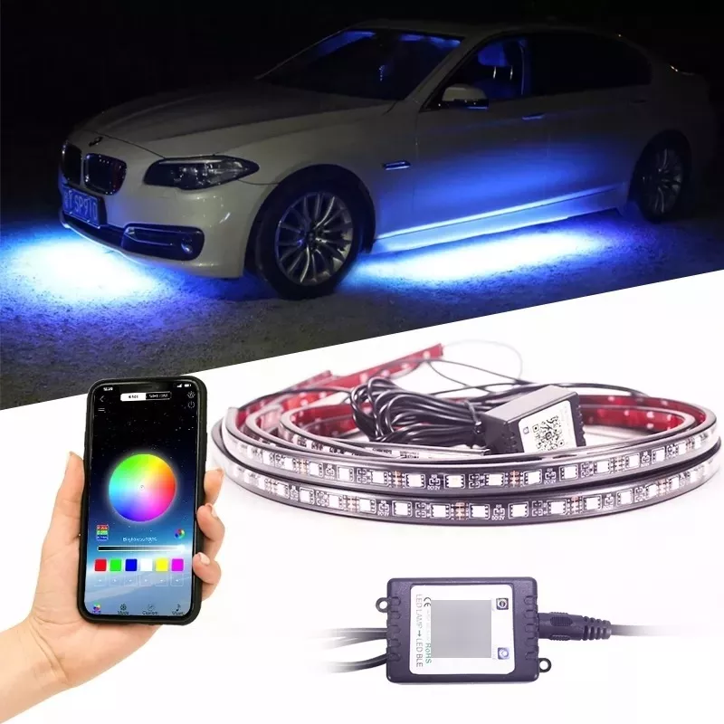 KIT X4 LUZ DE CHASIS RGB EXTERIOR APP BLUETOOTH TUNING 120CM - 1