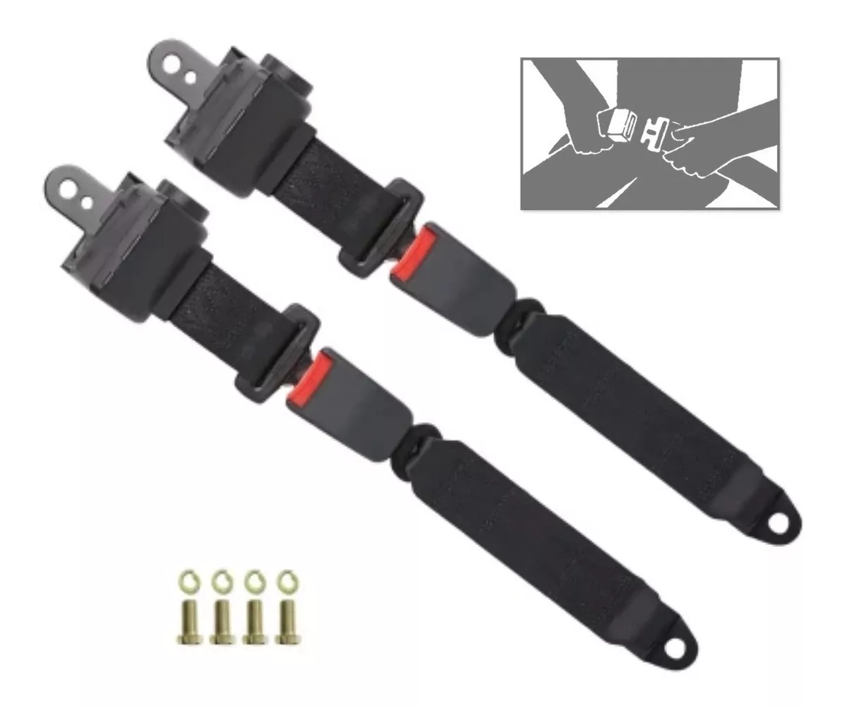X2 CINTURÓN DE SEGURIDAD RETRACTIL 2PUNTOS UNIVERSAL AUTO - 2