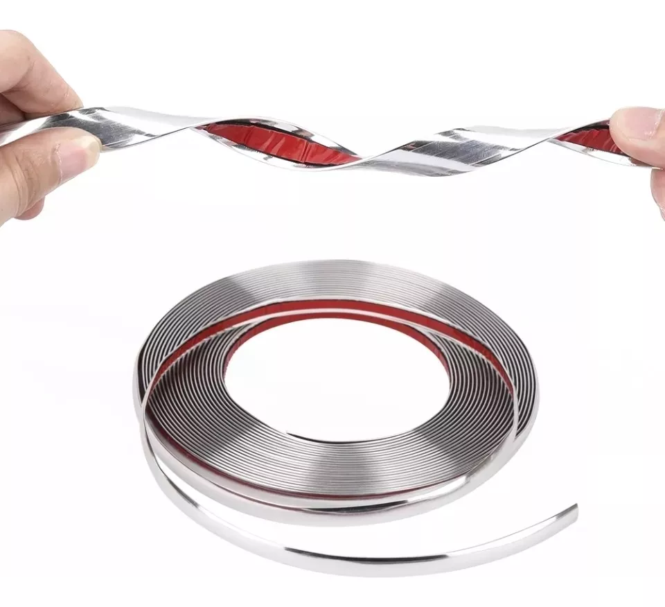 MOLDURA CROMADA 15MM ADHESIVA AUTO TUNING UNIVERSAL /RYC - 4