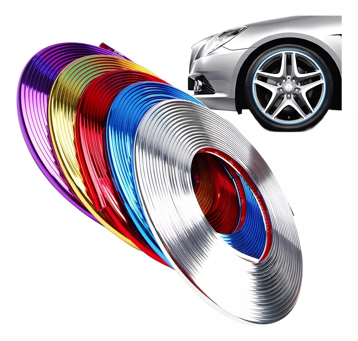 MOLDURA PARA LLANTAS DECORATIVA Y PROTECTORA AUTO TUNING RYC - 1