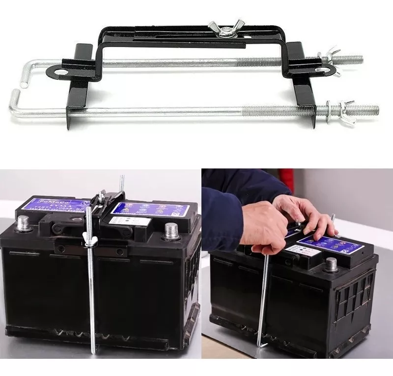 SOPORTE FIJADOR BATERÍA AJUSTABLE AUTO SEGURO ESTABILIZADOR - 2