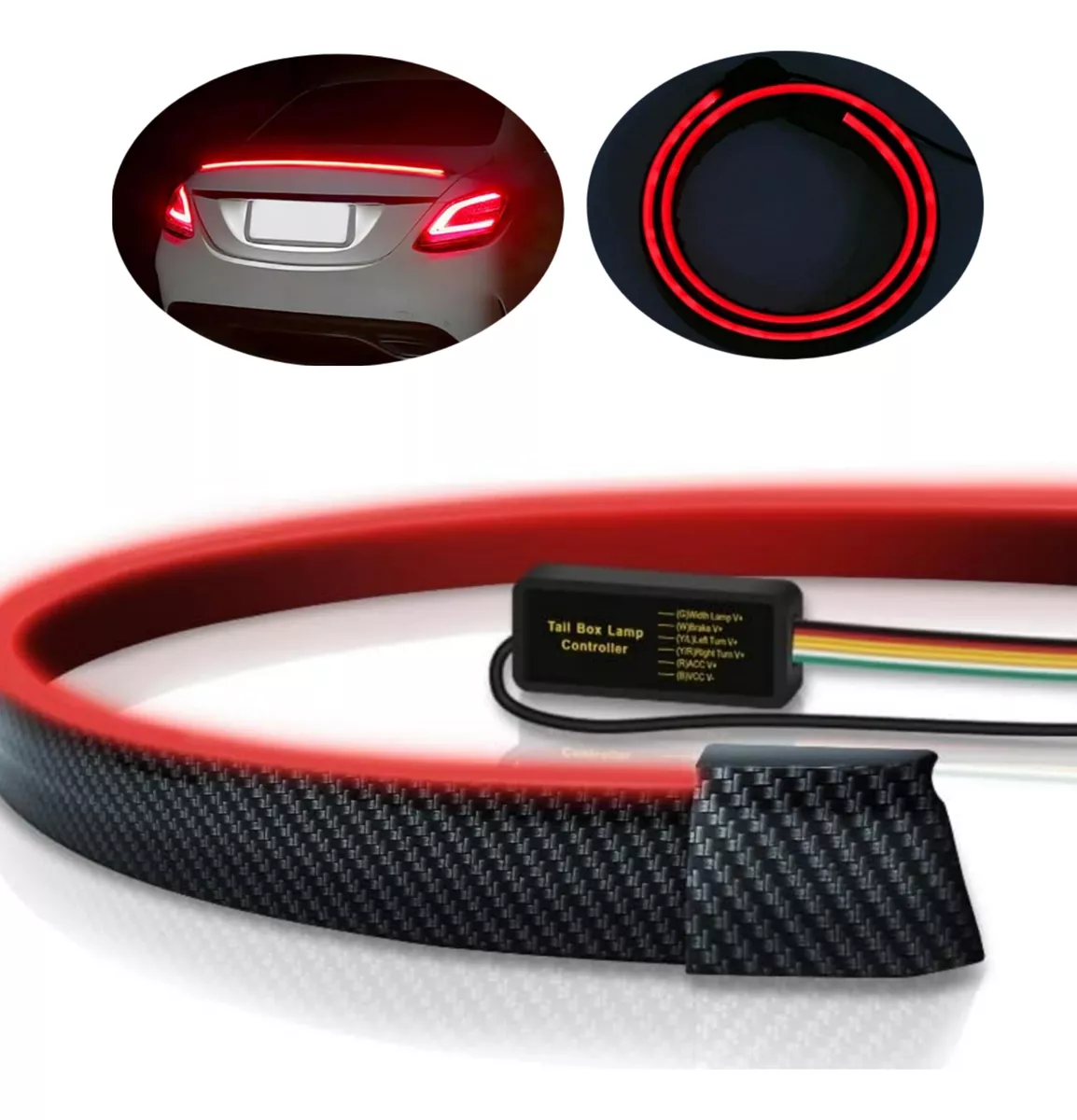 ALERÓN LIP SPOILER MALETA CON LUZ FRENO SECUENCIAL AUTO TUNI - 1