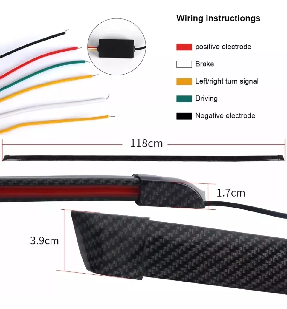 ALERÓN LIP SPOILER MALETA CON LUZ FRENO SECUENCIAL AUTO TUNI - 4