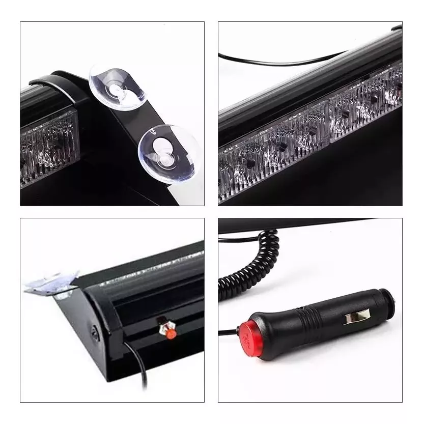 BALIZA PARABRISA LED ESTROBOSCOPICA BOMBEROS CARABINERO 12V - 3