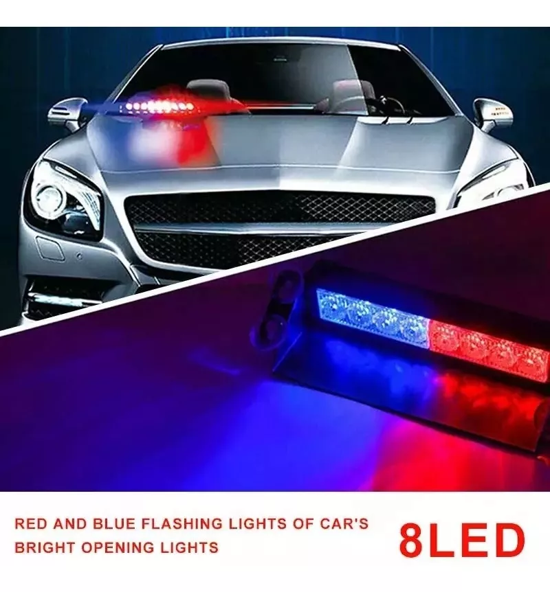 BALIZA PARABRISA LED ESTROBOSCOPICA BOMBEROS CARABINERO 12V - 5