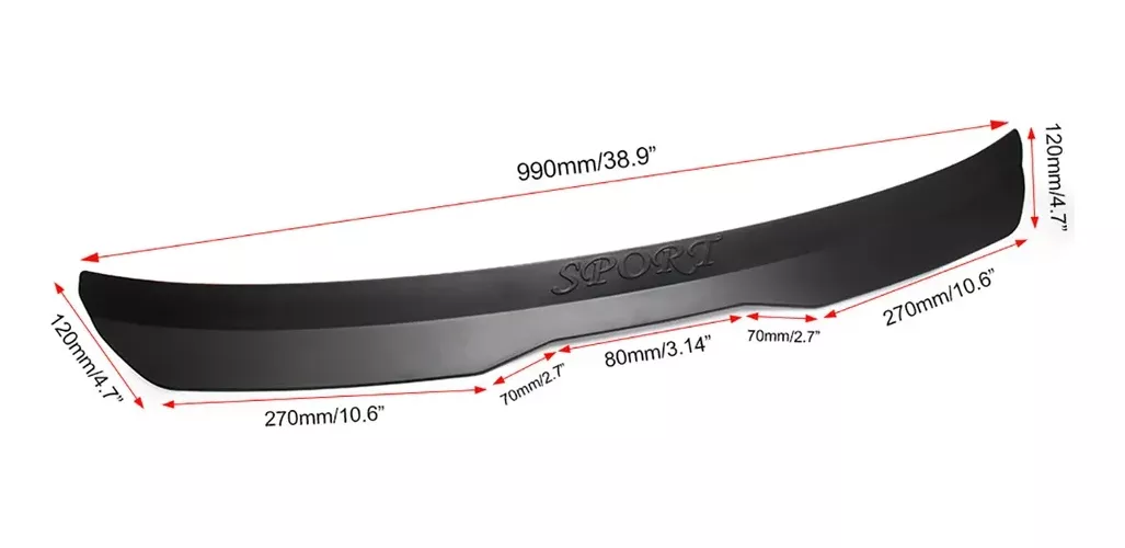 ALERON DE MALETA HATCHBACK Y SEDAN LIP TRASERO SPOILER MATE - 4