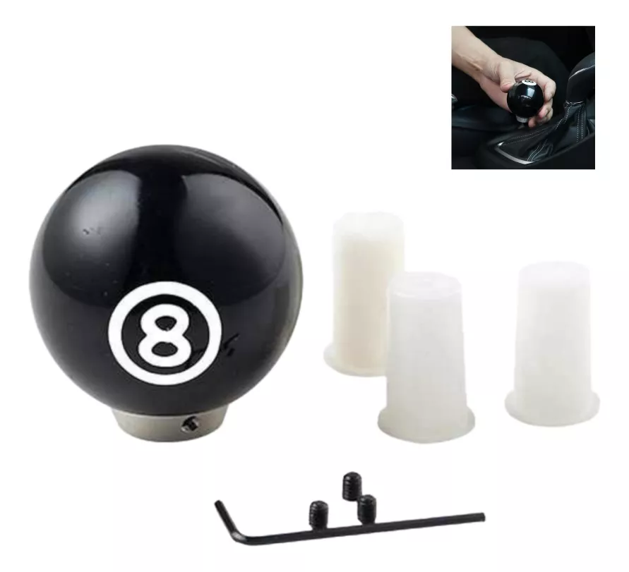 POMO PALANCA DE CAMBIO BOLA 8 BILLAR AUTO TUNNING UNIVERSAL - 1