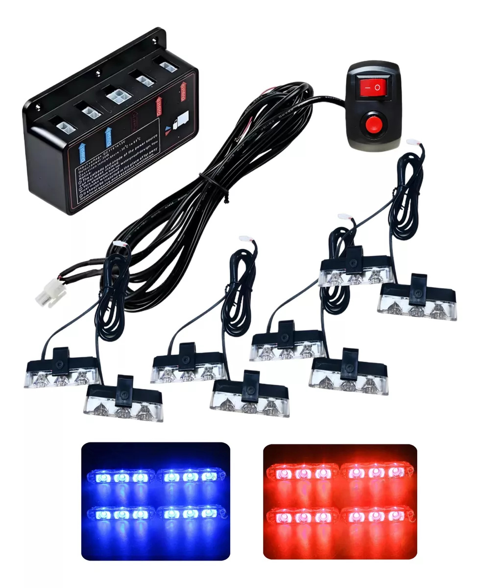 SET BALIZA DE PARACHOQUE 24LED ESTROBO MULTIFUNCIÓN+ CONTROL - 1
