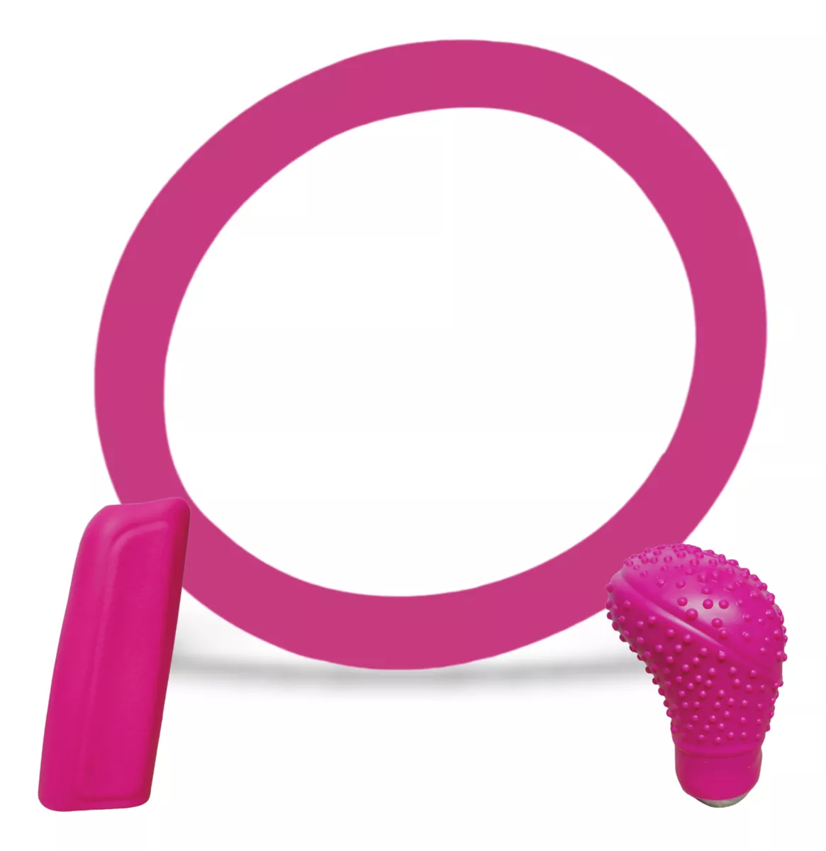 KIT SILICÓN CUBRE VOLANTE POMO Y FRENO DE MANO LAVABLE ROSA - 1