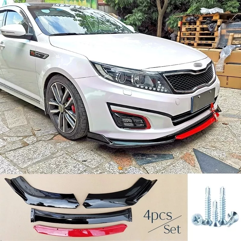 LIP FRONTAL 4 PIEZAS ROJO BUMPER PARACHOQUES UNIVERSAL/R&C - 3