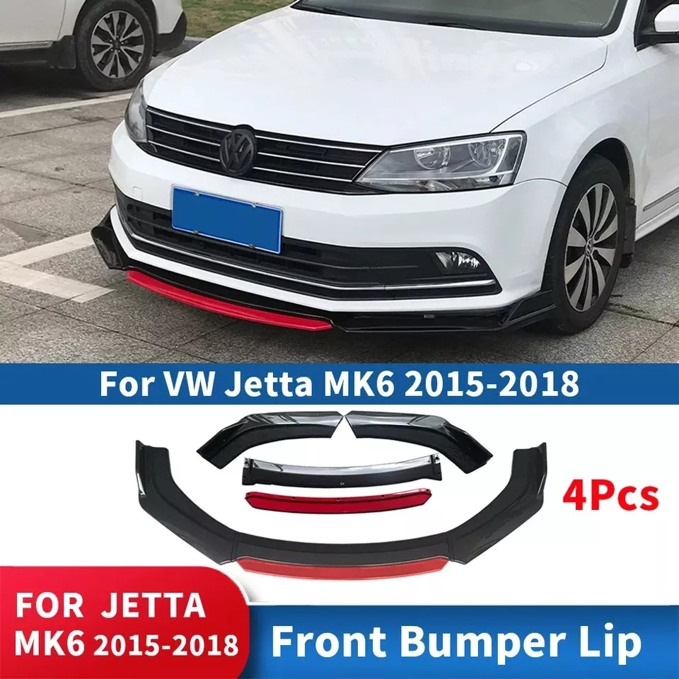 LIP FRONTAL 4 PIEZAS ROJO BUMPER PARACHOQUES UNIVERSAL/R&C - 4