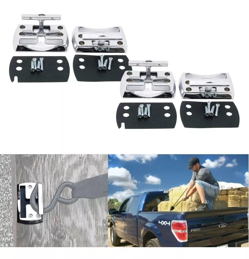 X4 GANCHOS DE AMARRE ABATIBLE PICK UP INVISIBLES CAMIONETA - 1