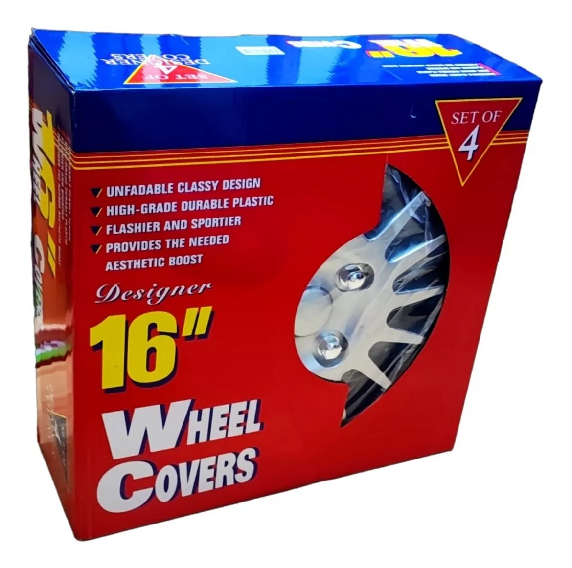 SET X4 TAPA RUEDA ARO 16 CROMADA DESIGNER TAPA 16 AUTO /R&C - 4