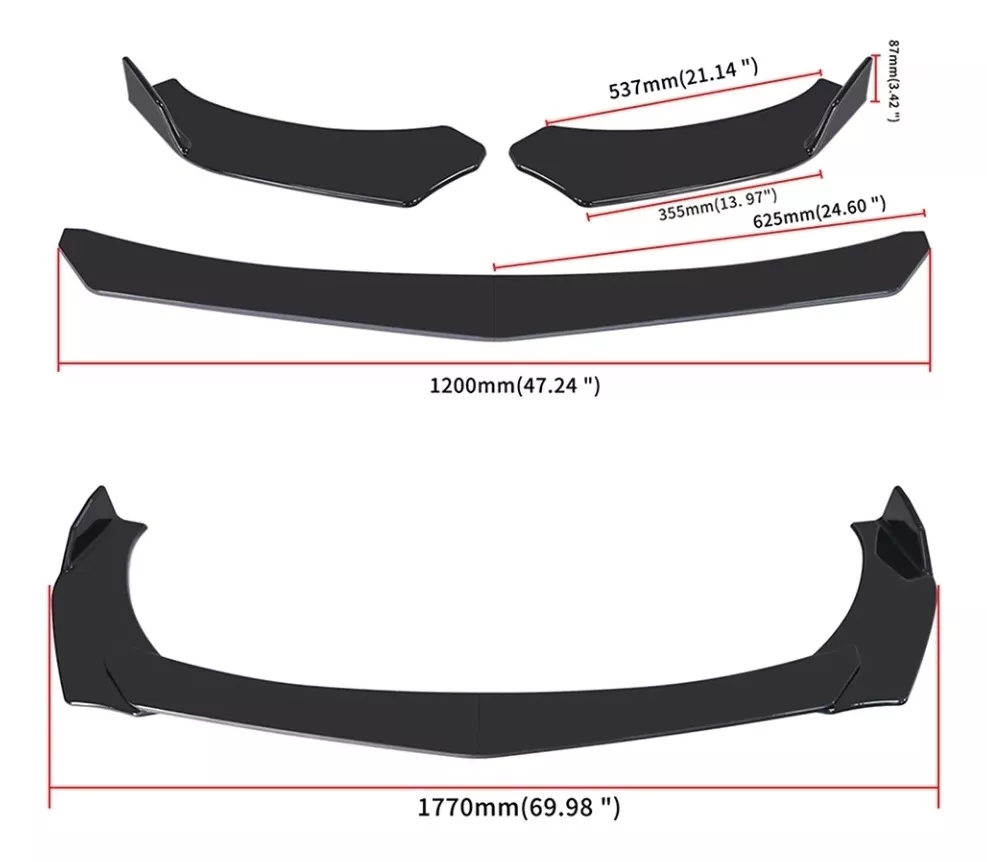 LIP FRONTAL COMPLETO PARACHOQUE FRONT LIP UNIVERSAL AUTO/R&C - 3