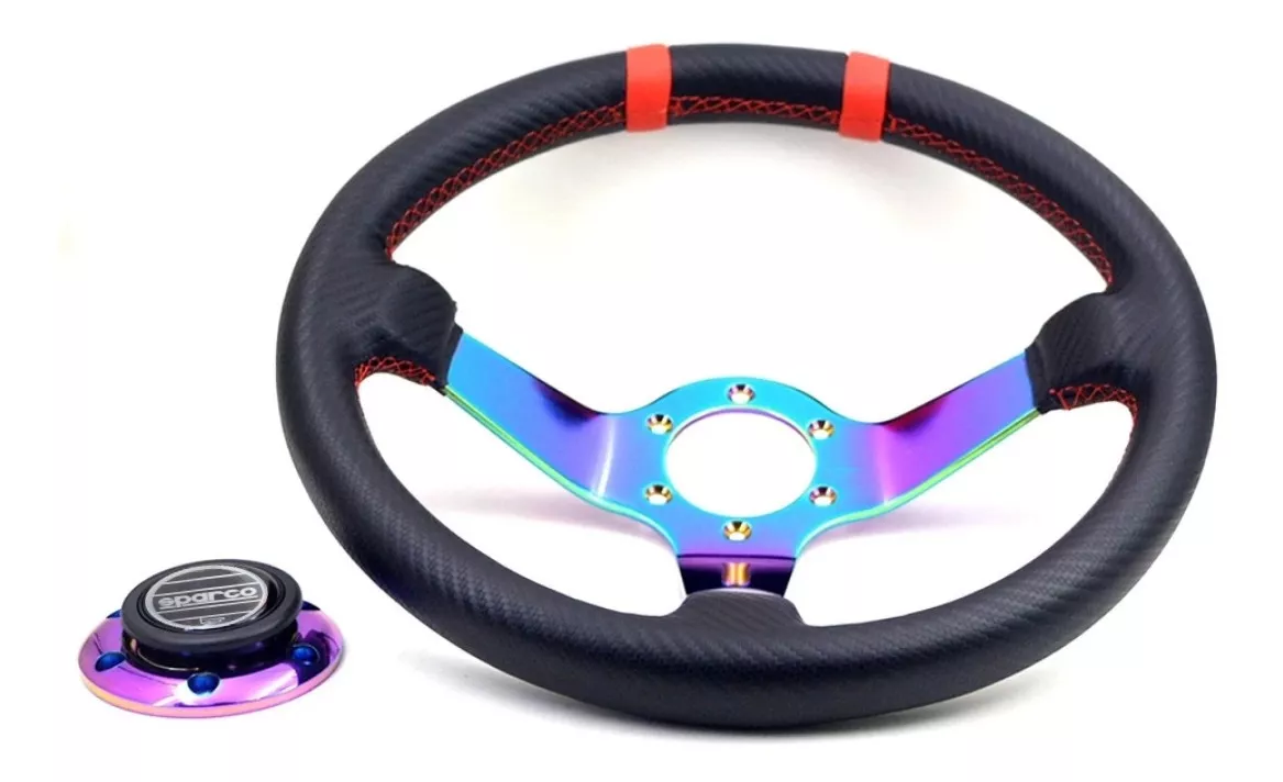 VOLANTE TUNING DEPORTIVO RACING SP AUTO UNIVERSAL TORNASOL - 4