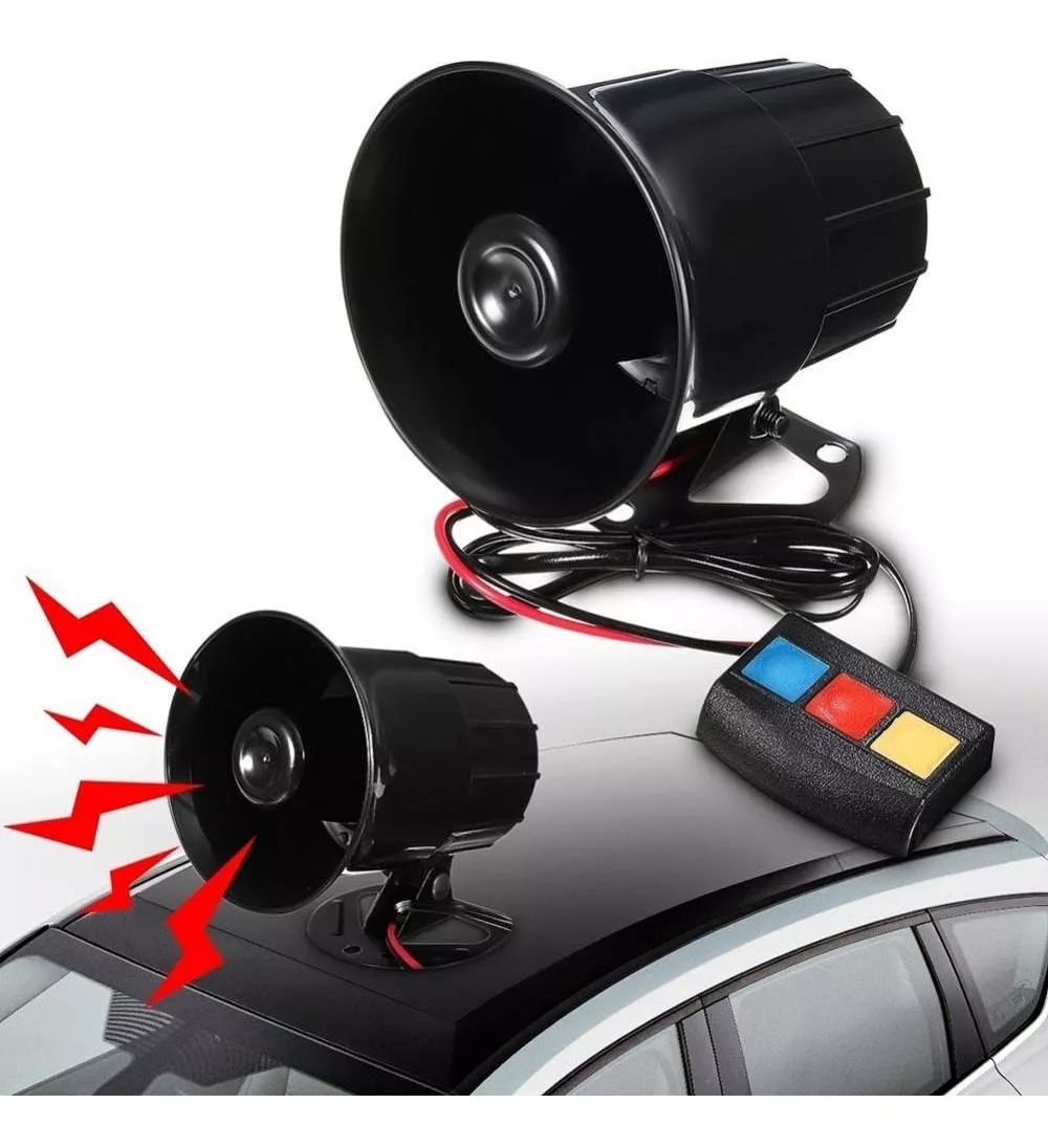BOCINA SIRENA POLICIAL PATO 3 TONOS AUTO MOTO 12V UNIVERSAL - 3