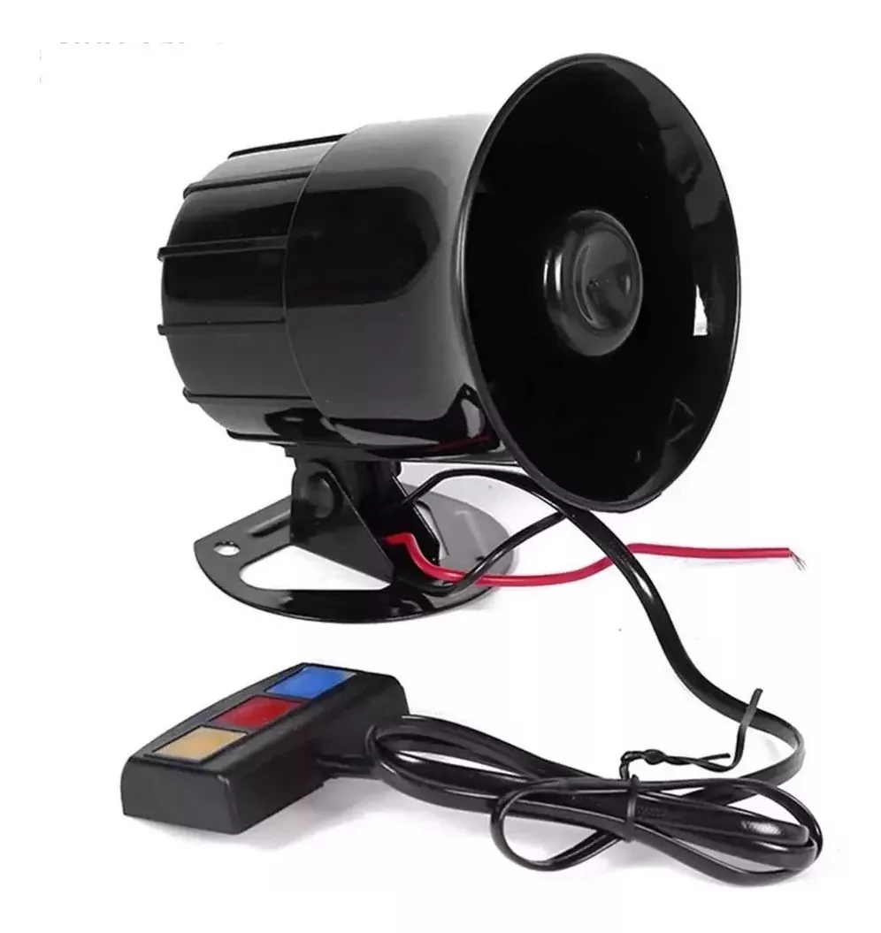 BOCINA SIRENA POLICIAL PATO 3 TONOS AUTO MOTO 12V UNIVERSAL - 4