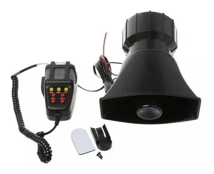 BOCINA UNIVERSAL POLICIAL SIRENA CARABINERO 7 TONOS MEGAFONO 100W 12V - 3