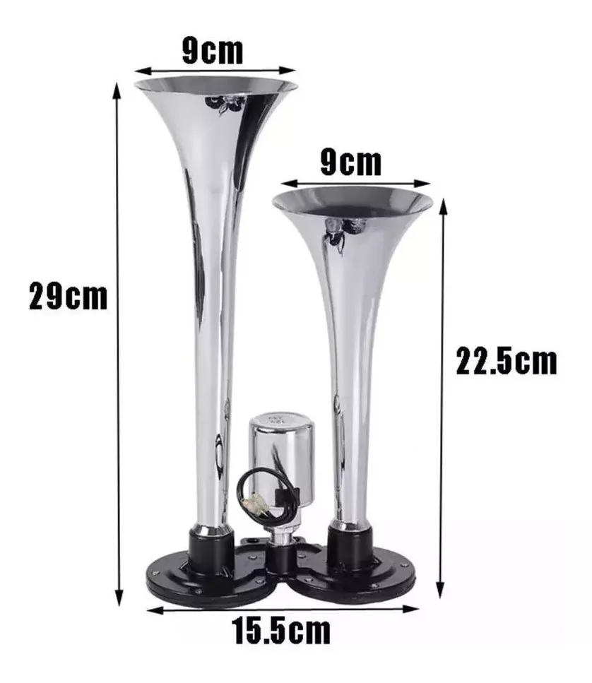 BOCINA DE AIRE ELECTRICA DOBLE TROMPETA 12V-24V AUTO CAMIÓN - 5