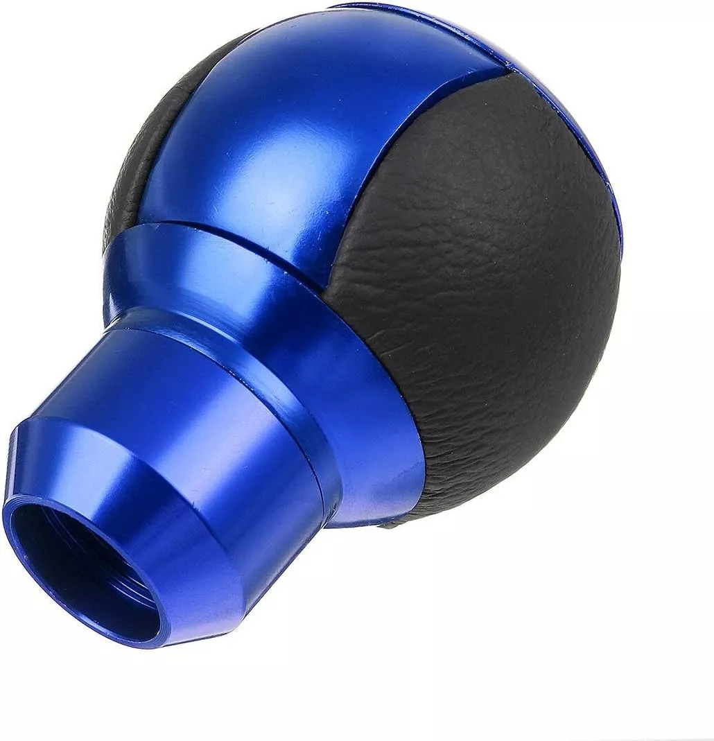 POMO PALANCA DE CAMBIO REDONDO ECO CUERO NEGRO-AZUL 71A - 4