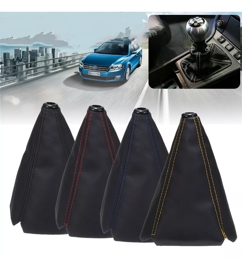 FUNDA CUBRE PALANCA DE CAMBIOS ECO CUERO NEGRO AUTO UNIVERSA - 2