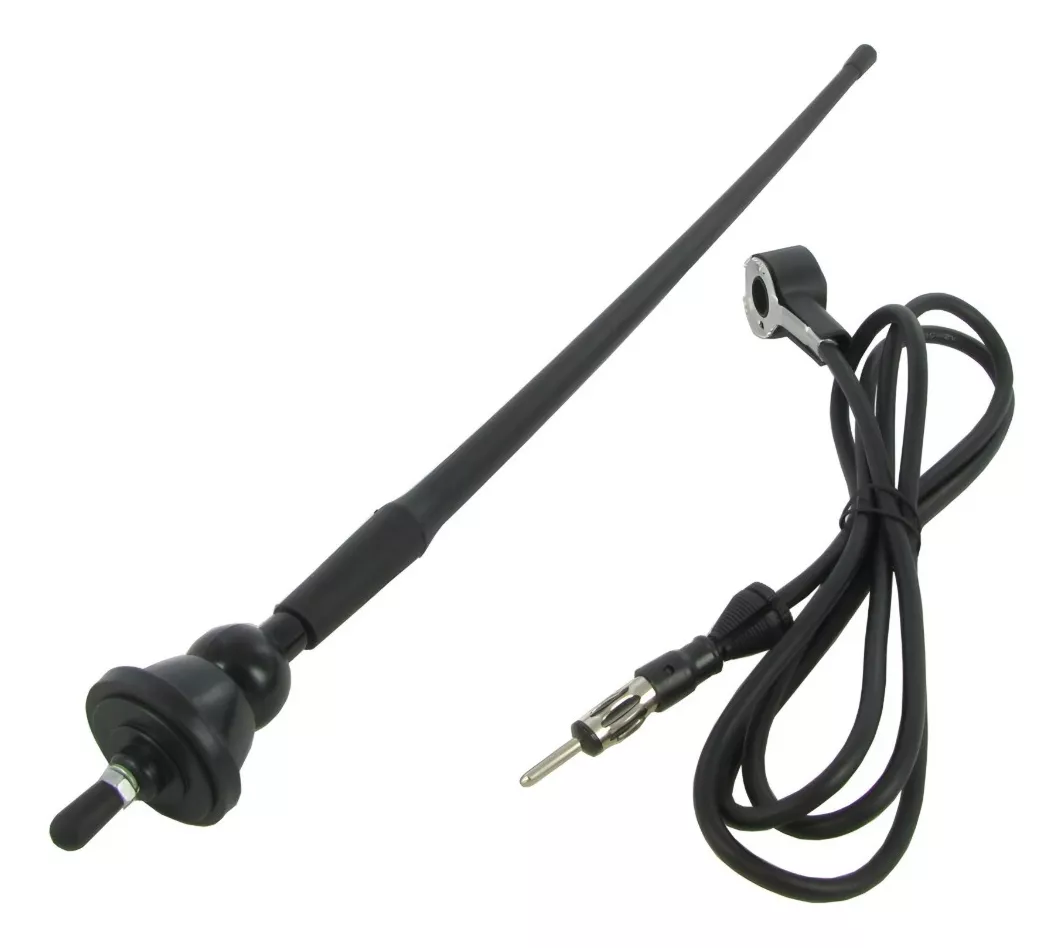 ANTENA DE RADIO AM/FM PARA AUTO 34CM + BASE + CABLE 140CM - 2