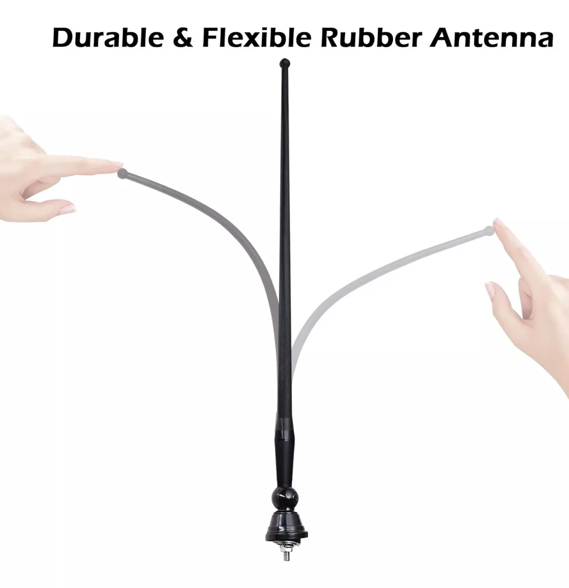 ANTENA DE RADIO AM/FM PARA AUTO 34CM + BASE + CABLE 140CM - 5