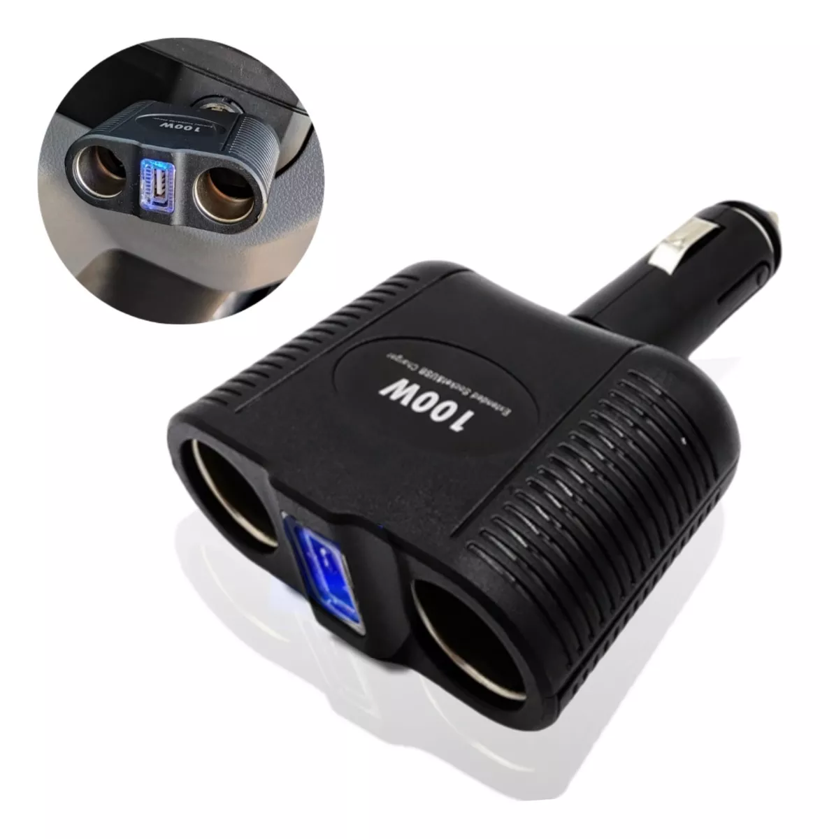 ENCENDEDOR DOBLE ADAPTADOR +USB 100W 12-24V SPLITTER ENCENDE - 1