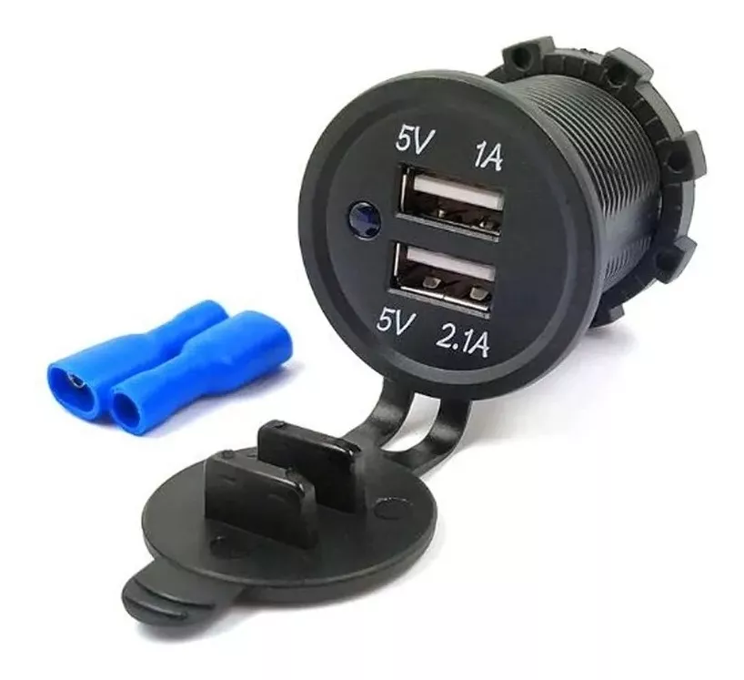 ADAPTADOR DOBLE USB ENCHUFE ENCENDEDOR CON LUZ 12V 1A/2.1A - 2