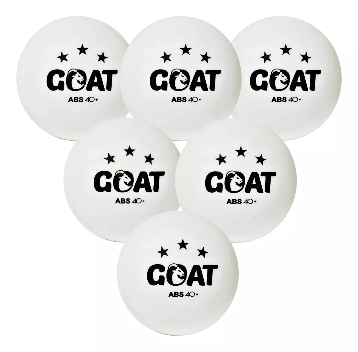 SET DE 6 PELOTAS DE PING PONG TENIS DE MESA GOAT 3 ESTRELLAS - 1
