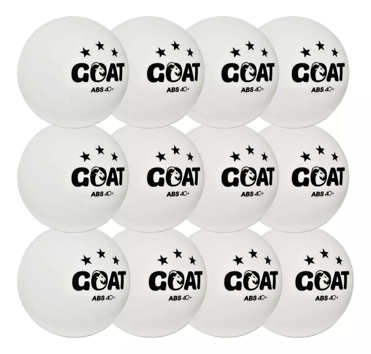 SET DE 12 PELOTAS DE PING PONG TENIS DE MESA GOAT 3 ESTRELLA - 1