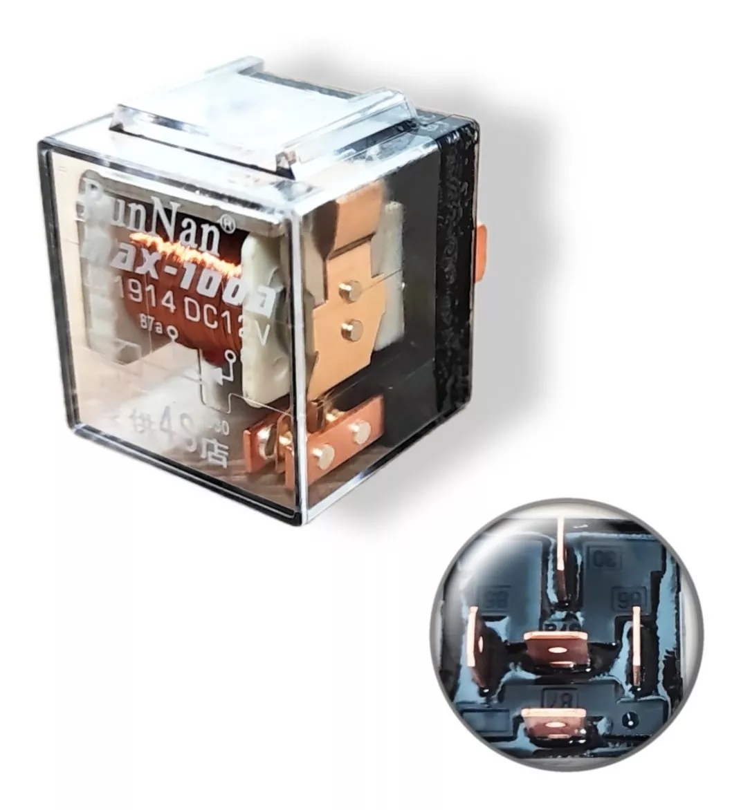 RELAY TRANSPARENTE 12V 100A 5 PATAS RELÉ AUTO 5 PINES /RYC - 1