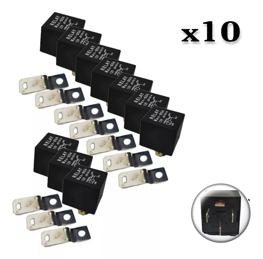X10 RELAY 12V 80A 4 PATAS RELÉ AUTO 4 PINES /RYC - 2