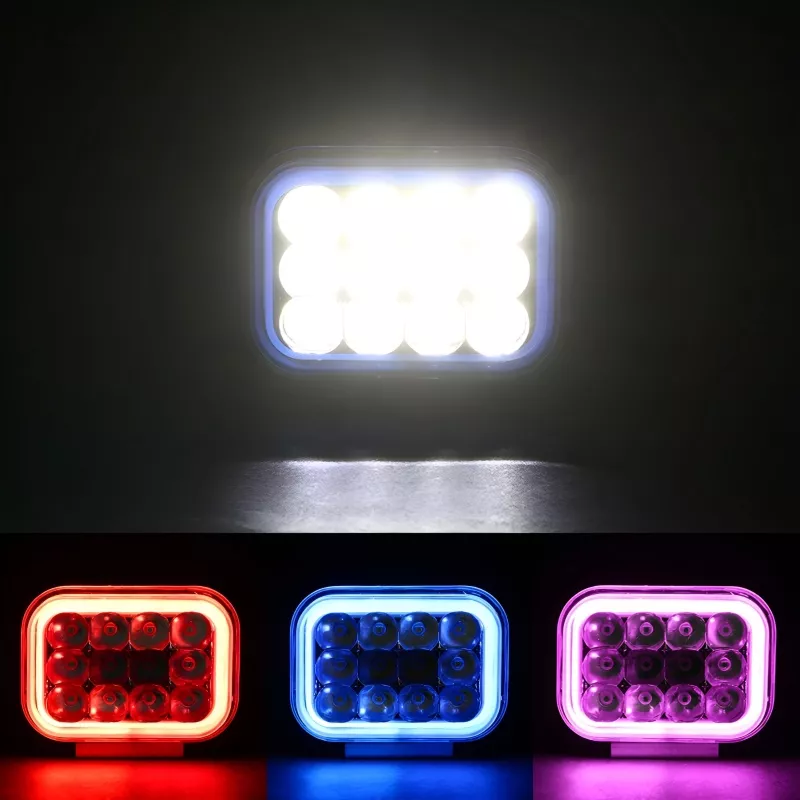X2 NEBLINERO 12 LED ARO RGB 5FUNCIONES AUTO MOTO FOCO 12-24V - 2