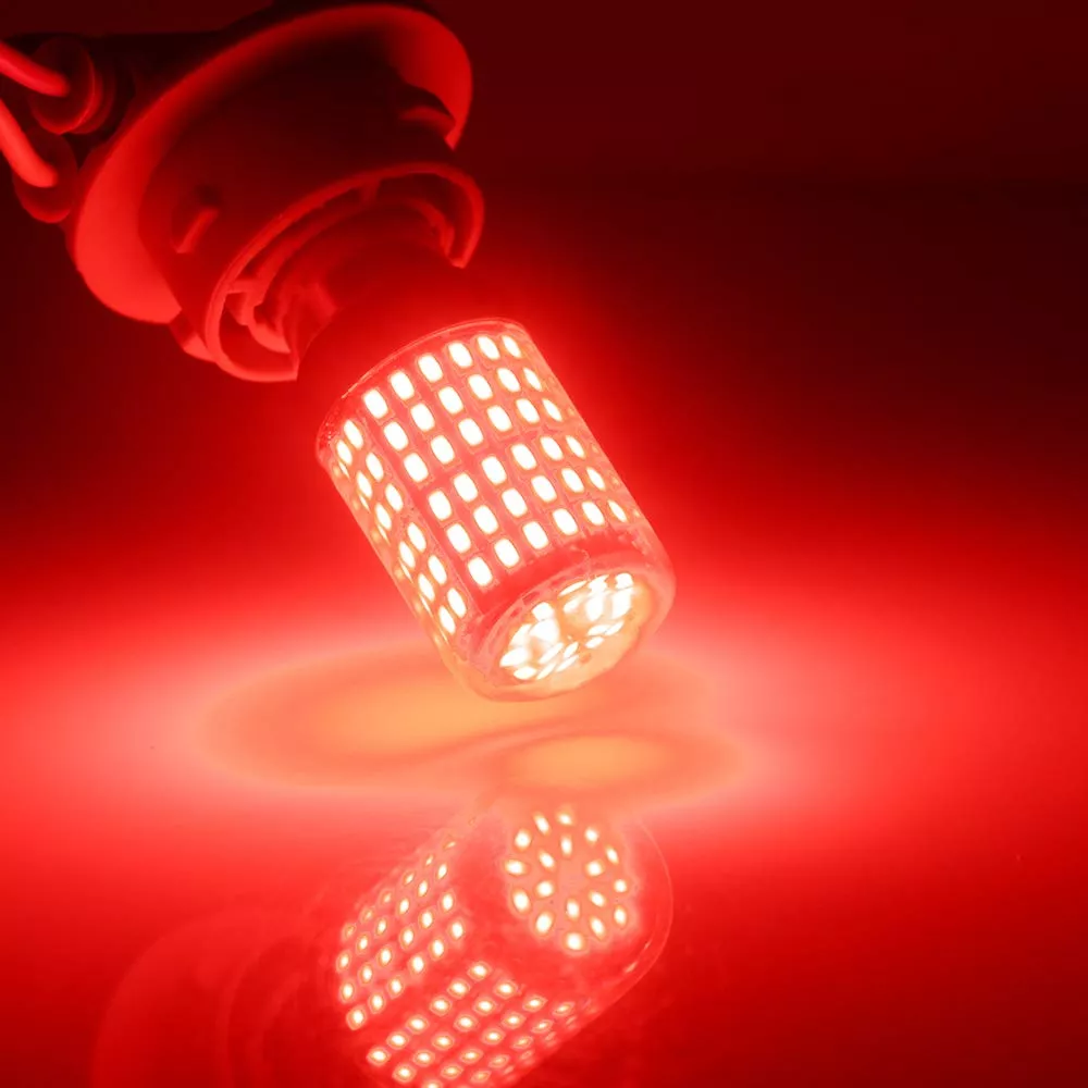 X2 AMPOLLETA 144 LED LUZ FRENO CANBUS 1 CONTACTO 1156 ROJO - 3