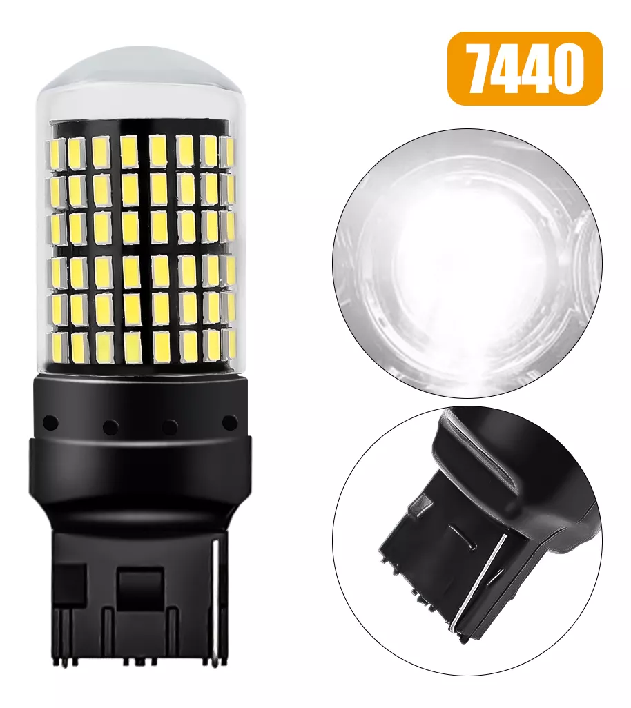 X2 AMPOLLETA LED T20 7440 144LED LUZ BLANCA 360° AUTO 1CONT - 5