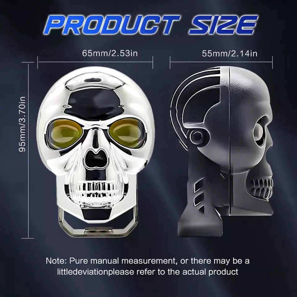 FOCO NEBLINERO BICOLOR CALAVERA NEGRO TIPO LUPA AUTO MOTO - 4