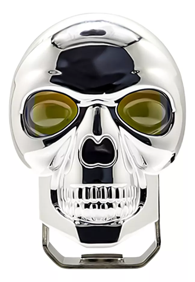 FOCO NEBLINERO BICOLOR CALAVERA CROMADO TIPO LUPA AUTO MOTO - 1