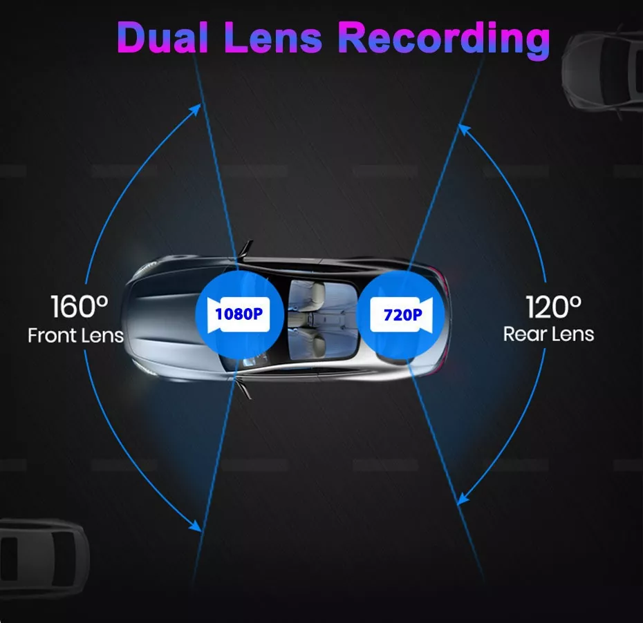 CÁMARA SEGURIDAD DASH CAM HD 1080P + CÁMARA RETROCESO DVR - 4