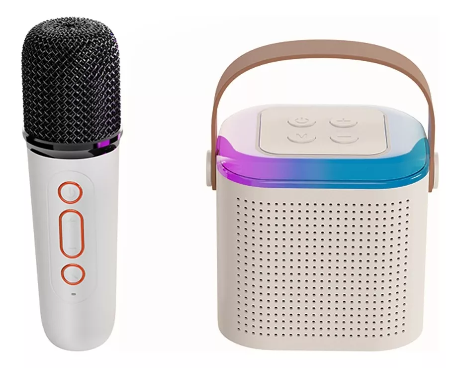 MINI KARAOKE PARLANTE BT CON LUZ + MICRÓFONO INALÁMBRICO RYC - 1